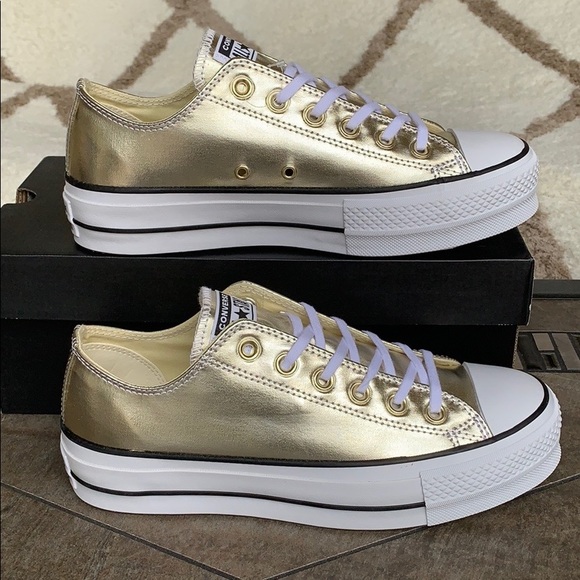 CONVERSE CTAS LIFT OX PLATFORM GOLD/BLACK/WHITE WM - Picture 15 of 16